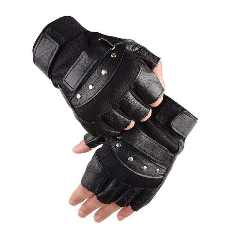 Workout Glove Gym - Мужские кожаные перчатки с полупальцами для