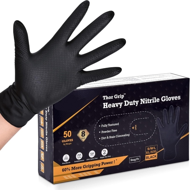 Сверхмощные черные нитриловые  – обзор и цена Nitrile Mechanic Glove